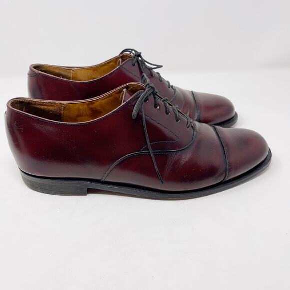 Cole Haan Mens 9.5 Brown Leather Lace Up Oxford Dress Shoes Leather Sole Almond - Picture 6 of 12